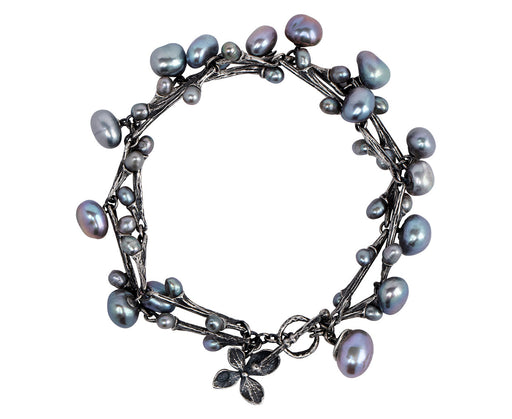 Silver Double Willow Baroque Freshwater Pearl Bracelet