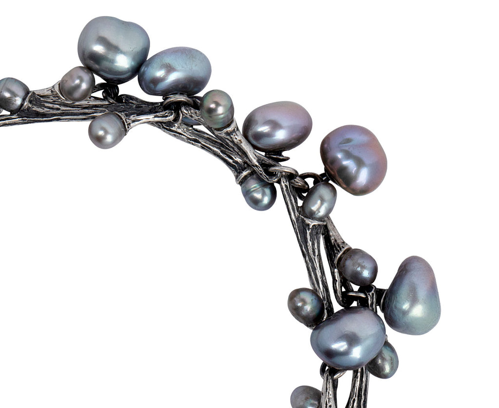 Silver Double Willow Baroque Freshwater Pearl Bracelet