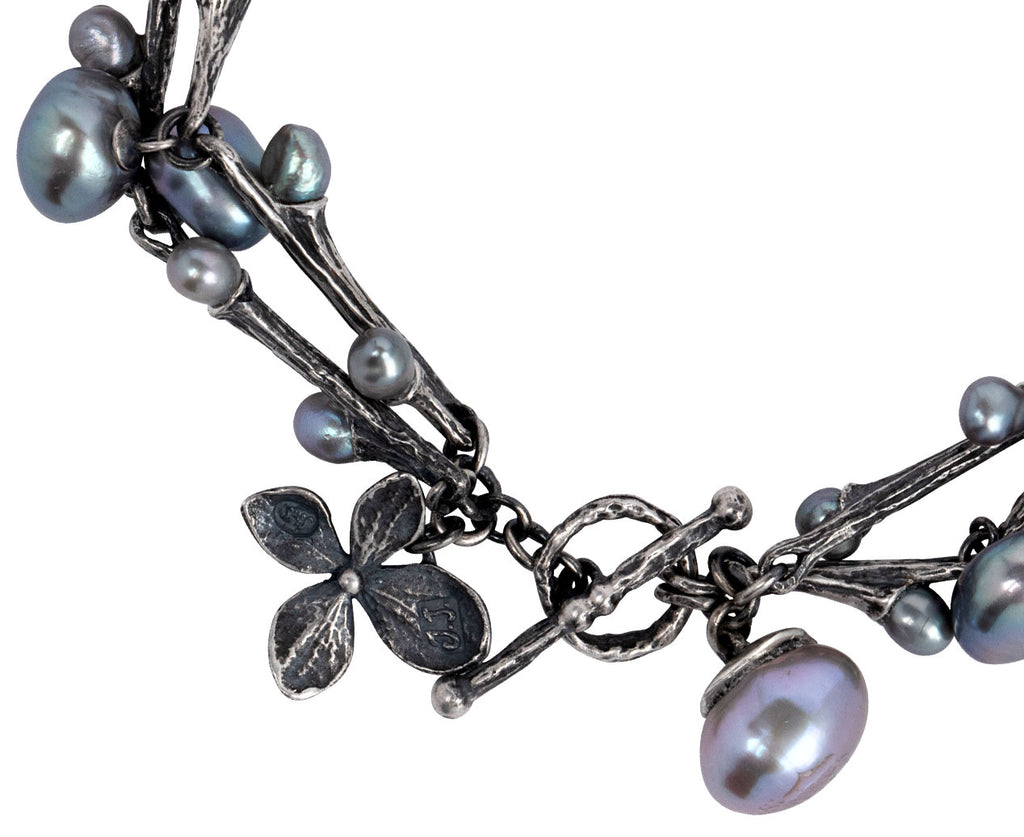 Silver Double Willow Baroque Freshwater Pearl Bracelet