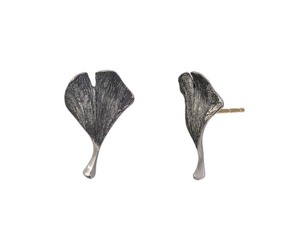 Gray Silver Baby Ginkgo Earrings - TWISTonline 