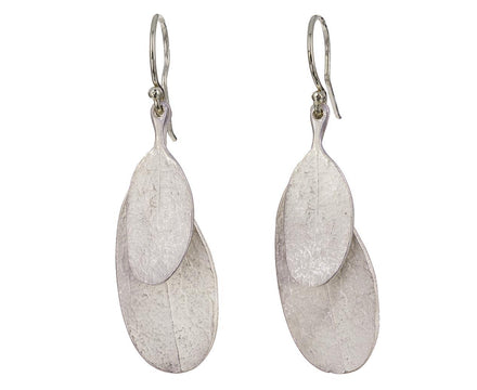 Silver Double Leaf Earrings - TWISTonline 
