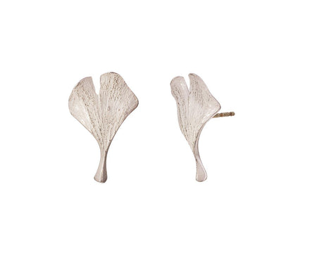 Silver Ginko Post Earrings - TWISTonline 