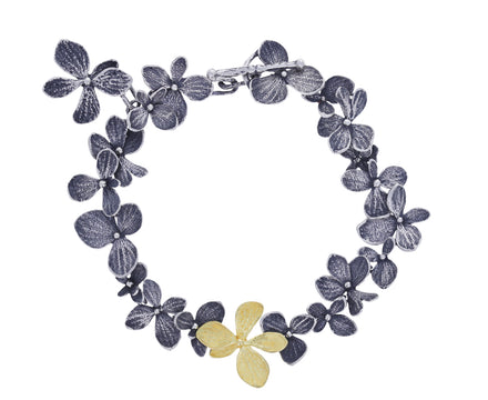 Silver and Gold Hydrangea Bracelet