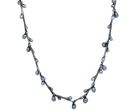 John Iversen Baroque Pearl Silver Willow Necklace