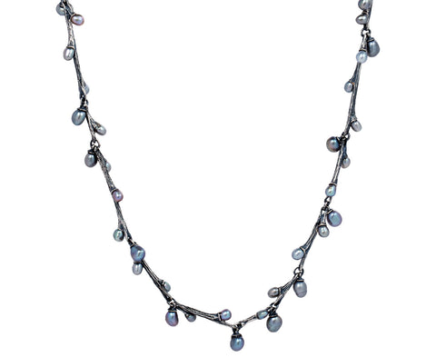 John Iversen Baroque Pearl Silver Willow Necklace