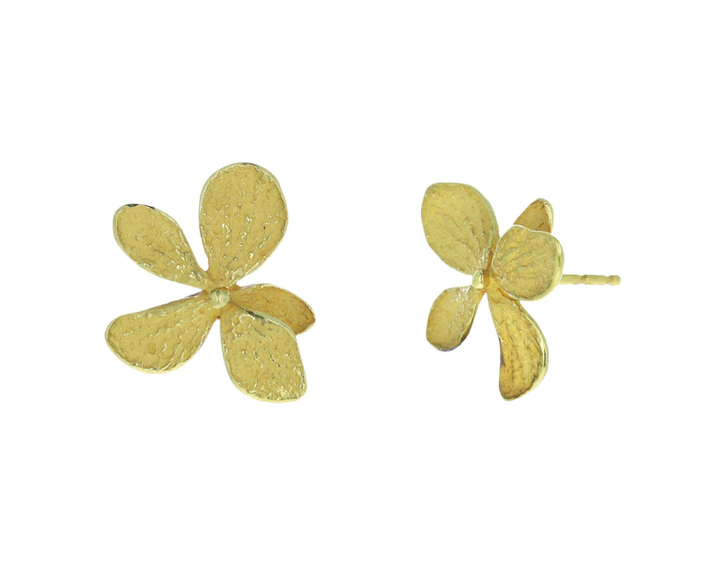 Gold Small Hydrangea Earrings
