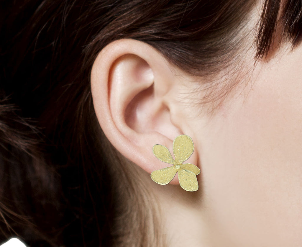 Gold Small Hydrangea Earrings