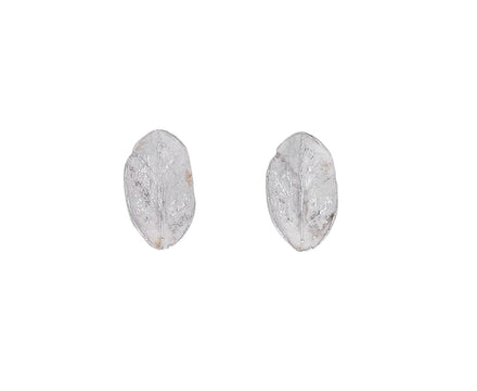 Silver Boxwood Leaf Post Earrings