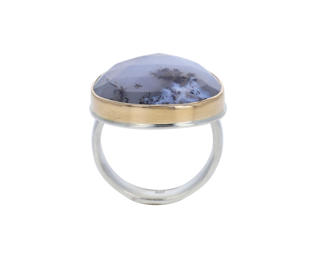 Rose Cut Dendritic Opal Diamond Ring