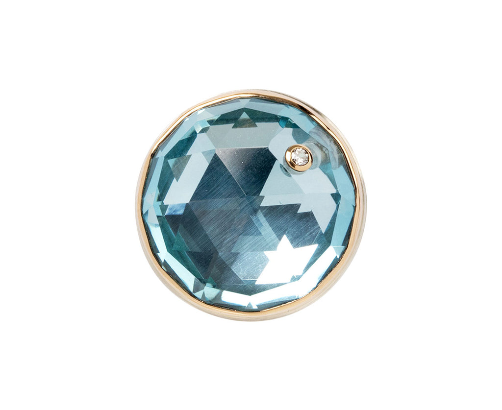 Round Blue Topaz and Diamond Ring