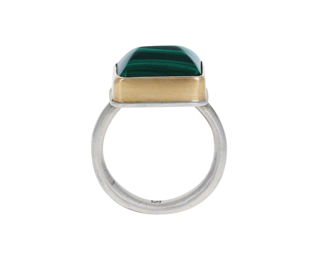 Inverted Rectangular Malachite Ring