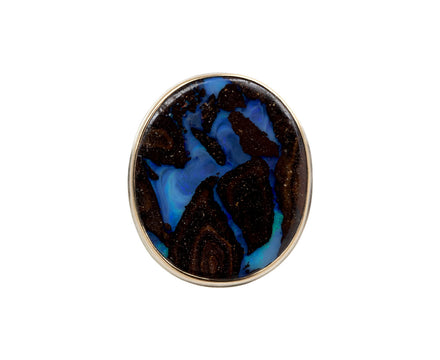 Jamie Joseph Vertical Oval Boulder Opal Ring