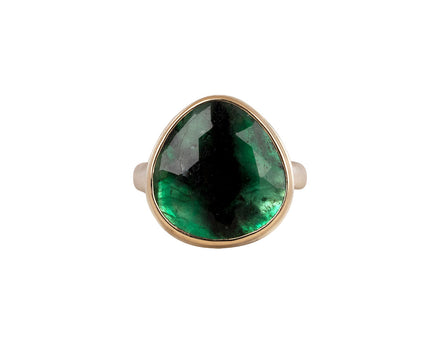 Jamie Joseph Teardrop Rose Cut Emerald Ring