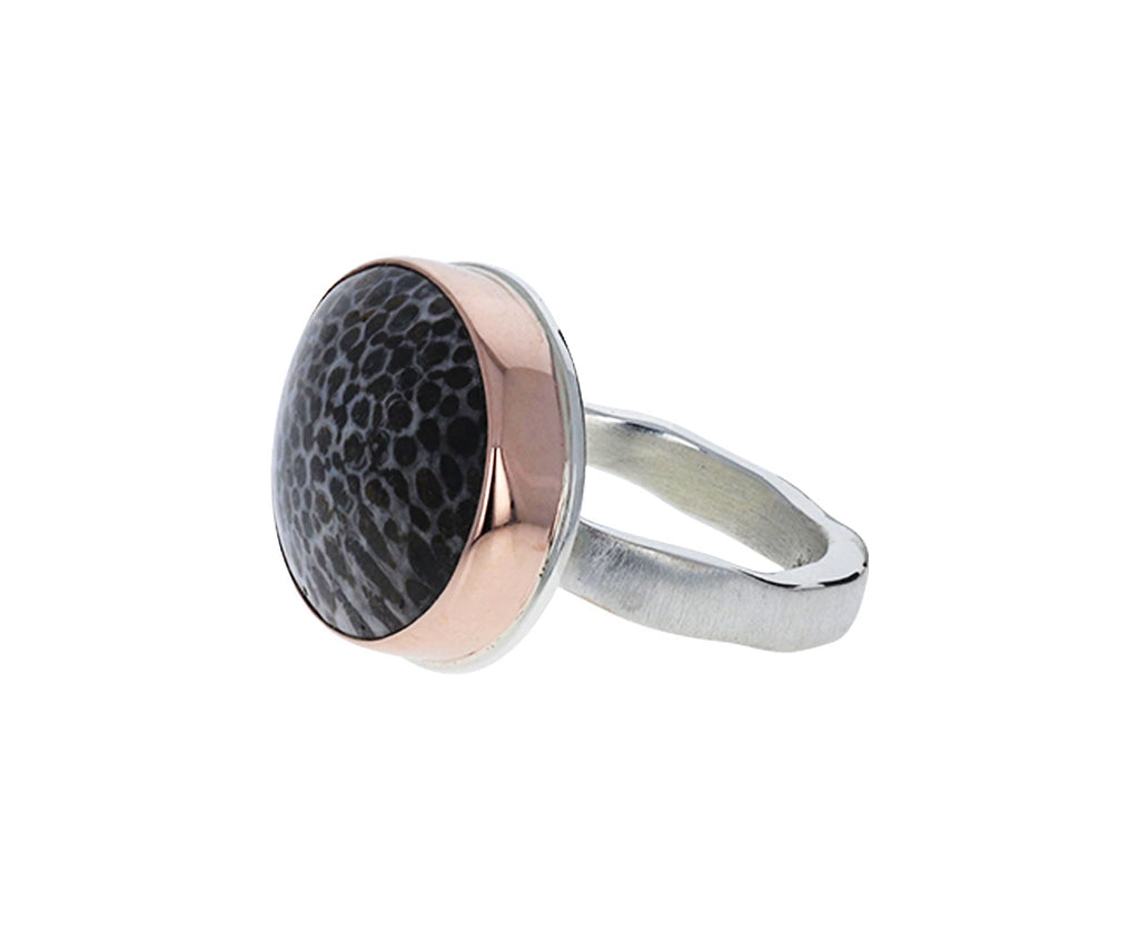 Fossilized Stingray Coral Ring