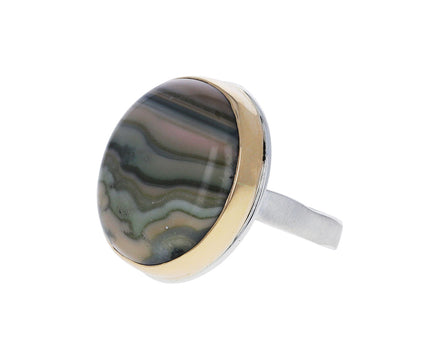 Round Saturn Chalcedony Ring