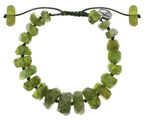 Large Nugget Peridot Beaded Bracelet