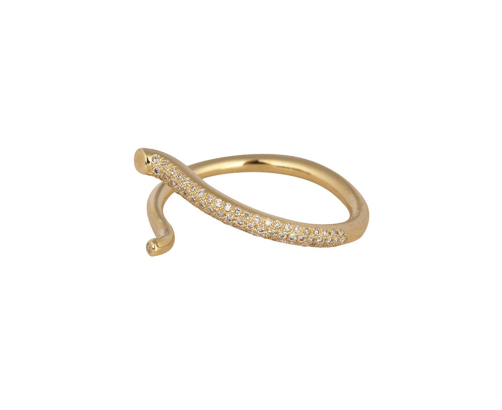 Kloto Gold and Diamond Curve Ring Side