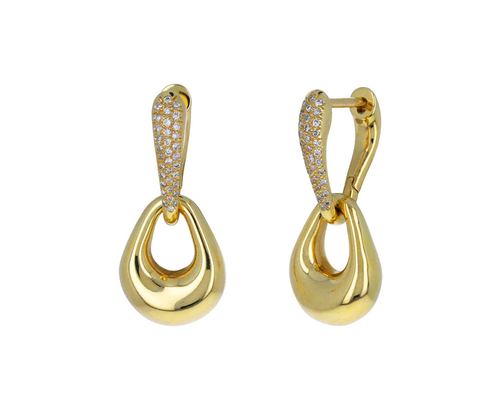 Diamond Huggie Drop Earrings