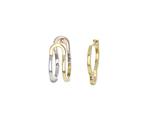 Gold and Silver Fusion Hoop Earrings