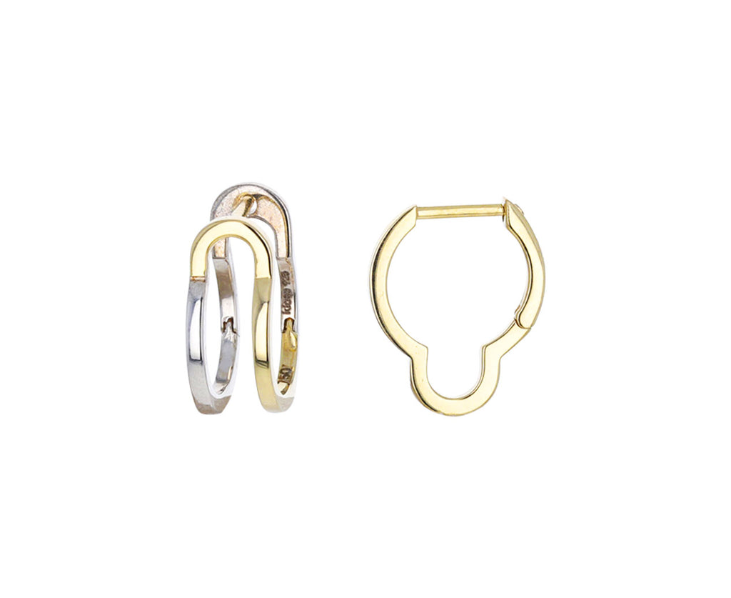 Gold and Silver Fusion Hoop Earrings