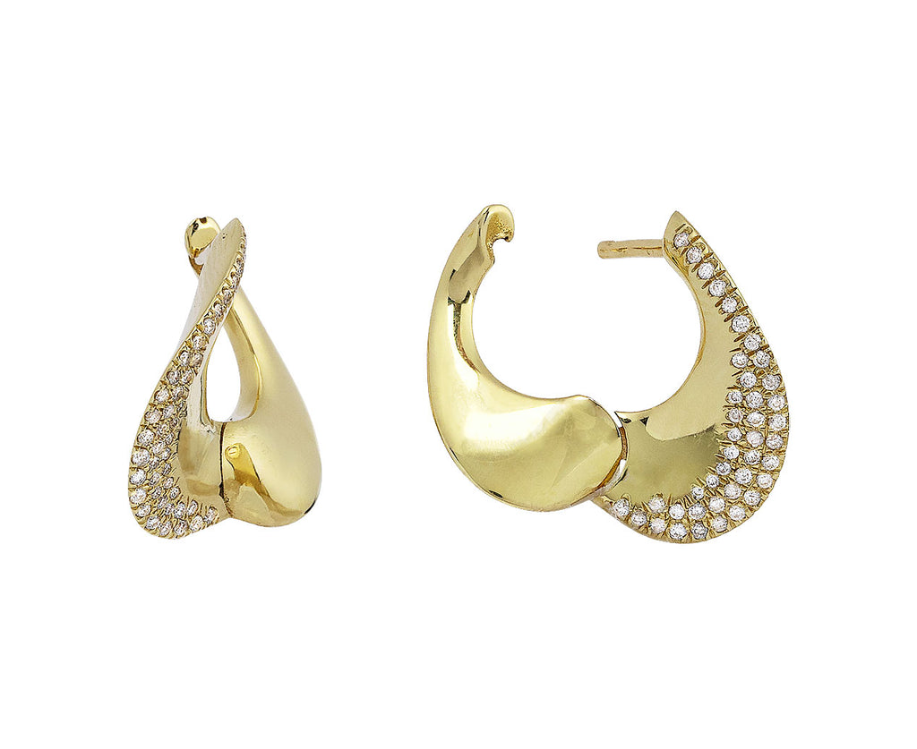 Gold and Diamond Feel Hoop Earrings