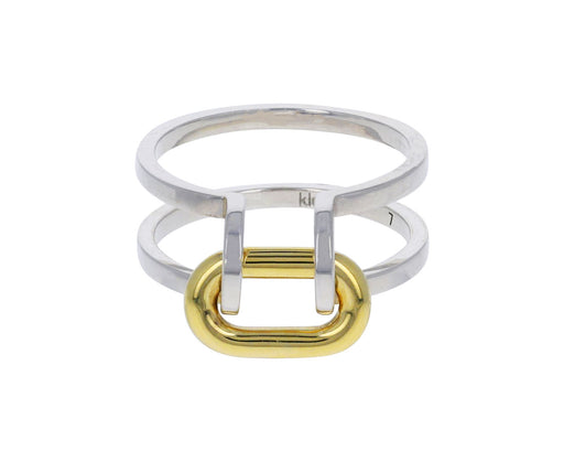Silver and Gold Bolt Ring