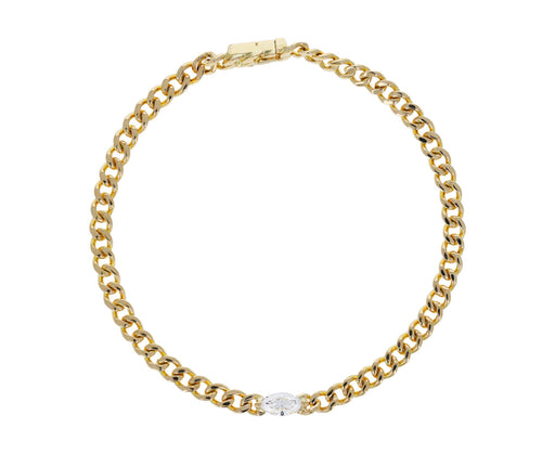 Anita Ko Marquise Diamond Cuban Link Chain Bracelet