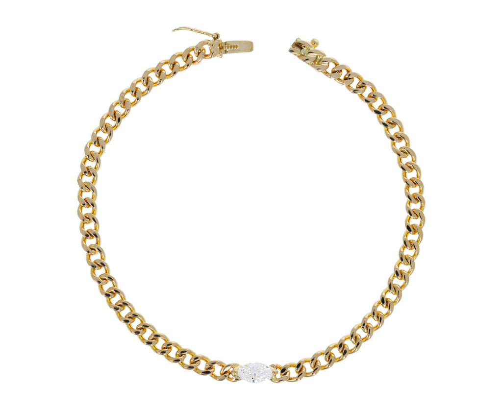 Anita Ko Marquise Diamond Cuban Link Chain Bracelet Clasp Open