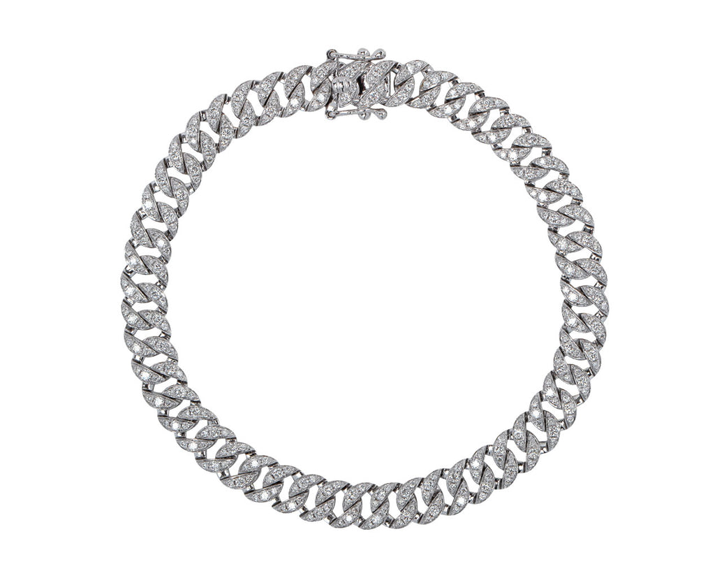 Anita Ko White Gold Diamond Small Havana Chain Bracelet