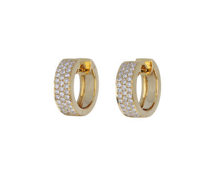 Anita Ko Triple Row Diamond Huggie Hoop Earrings