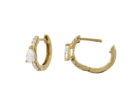 Anita Ko Pear Diamond Huggie Hoops