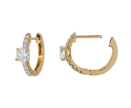 Anita Ko Round Diamond Set Huggie Hoops Side