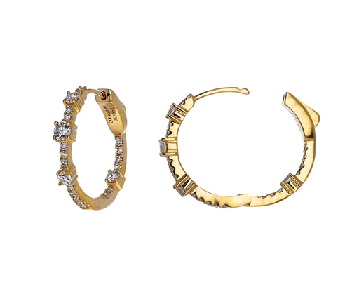 Medium Diamond Collins Hoop Earrings