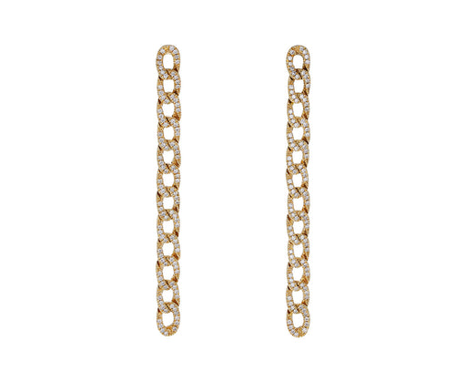 Long Diamond Chain Link Earrings
