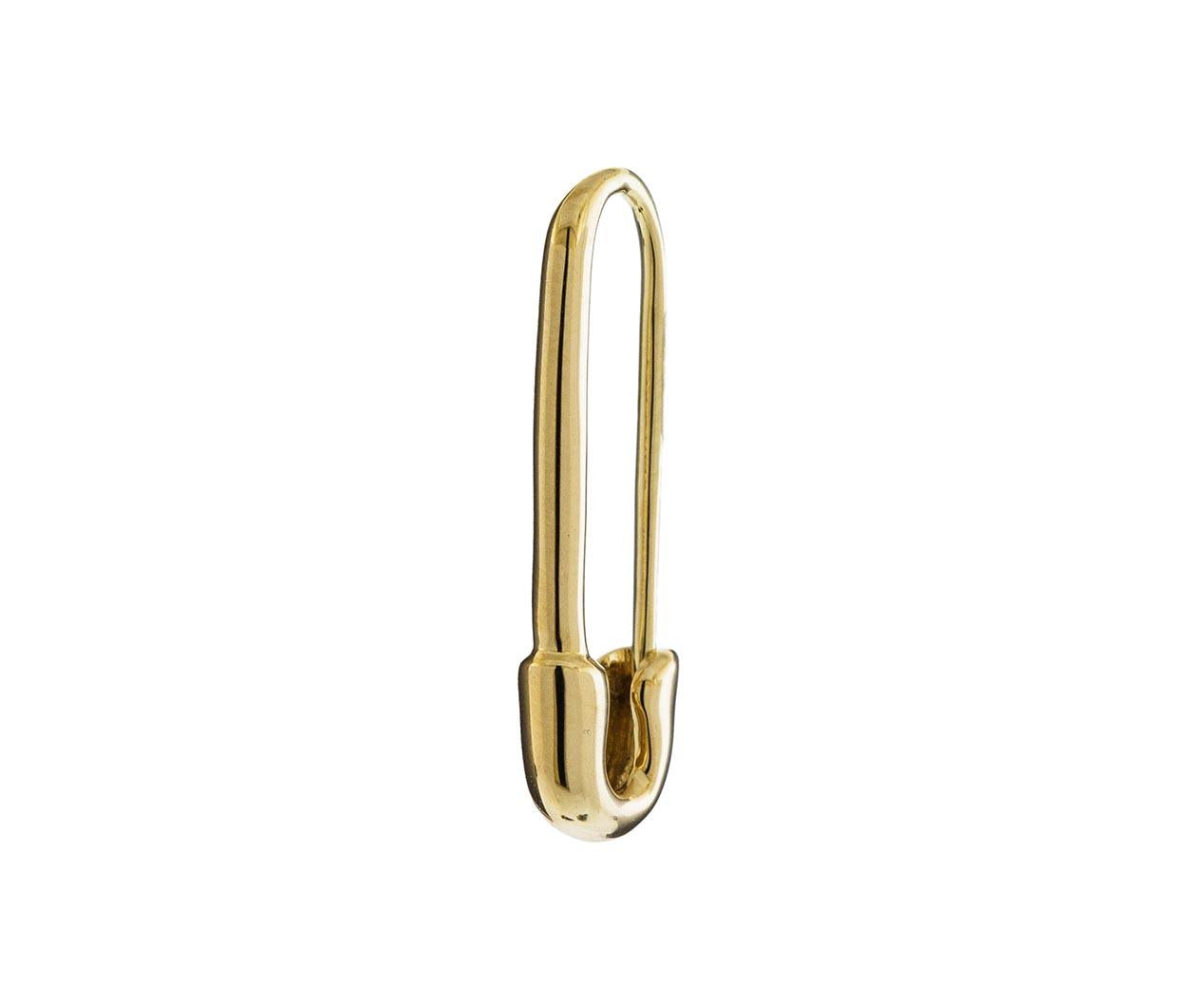 Gold Safety Pin Hoops – ESQUELETO