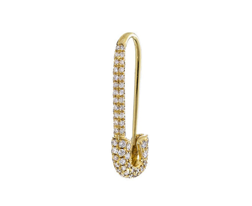 Diamond Safety Pin SINGLE RIGHT Earring - TWISTonline 