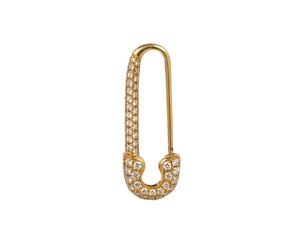 Anita Ko Diamond Safety Pin SINGLE LEFT Earring Side View
