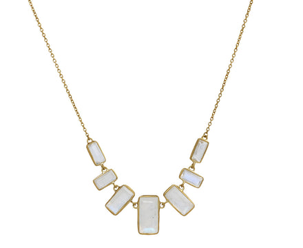 Kothari Elements Rainbow Moonstone Baguette Block Necklace