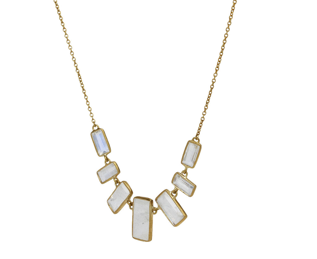 Kothari Elements Rainbow Moonstone Baguette Block Necklace Side View