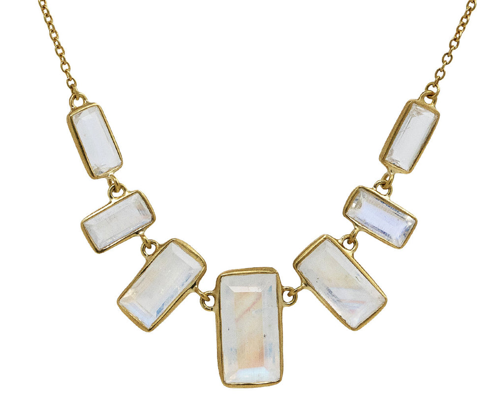 Kothari Elements Rainbow Moonstone Baguette Block Necklace Close Up