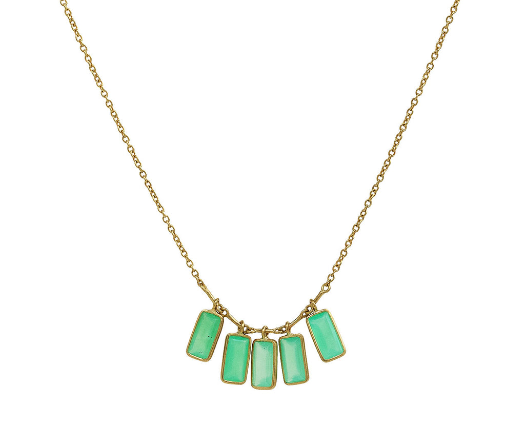 Kothari Elements Baguette Chrysoprase Petite Fringe Necklace