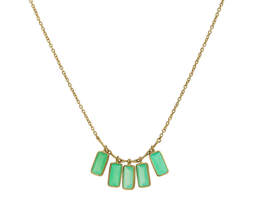 Kothari Elements Baguette Chrysoprase Petite Fringe Necklace