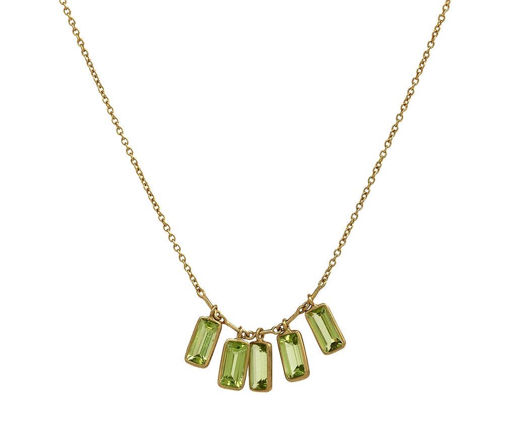 Kothari Elements Baguette Peridot Petite Fringe Necklace