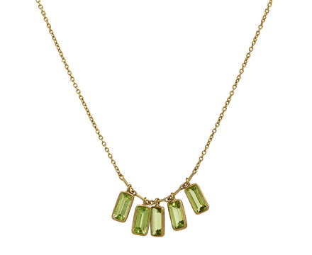 Kothari Elements Baguette Peridot Petite Fringe Necklace