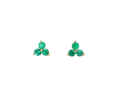 Emerald Cluster Stud Earrings