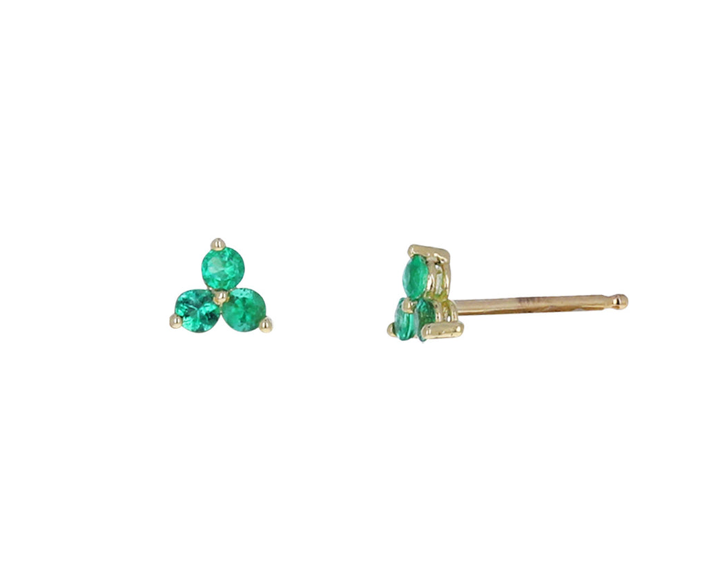 Emerald Cluster Stud Earrings
