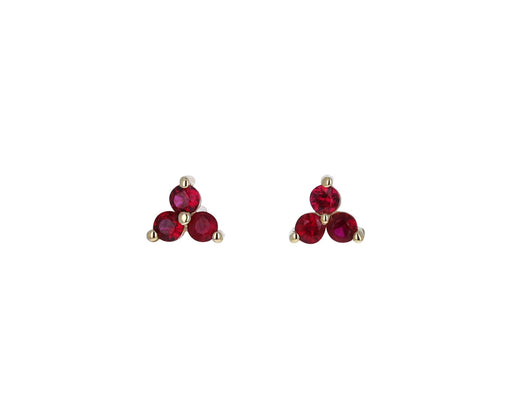 Ruby Cluster Stud Earrings