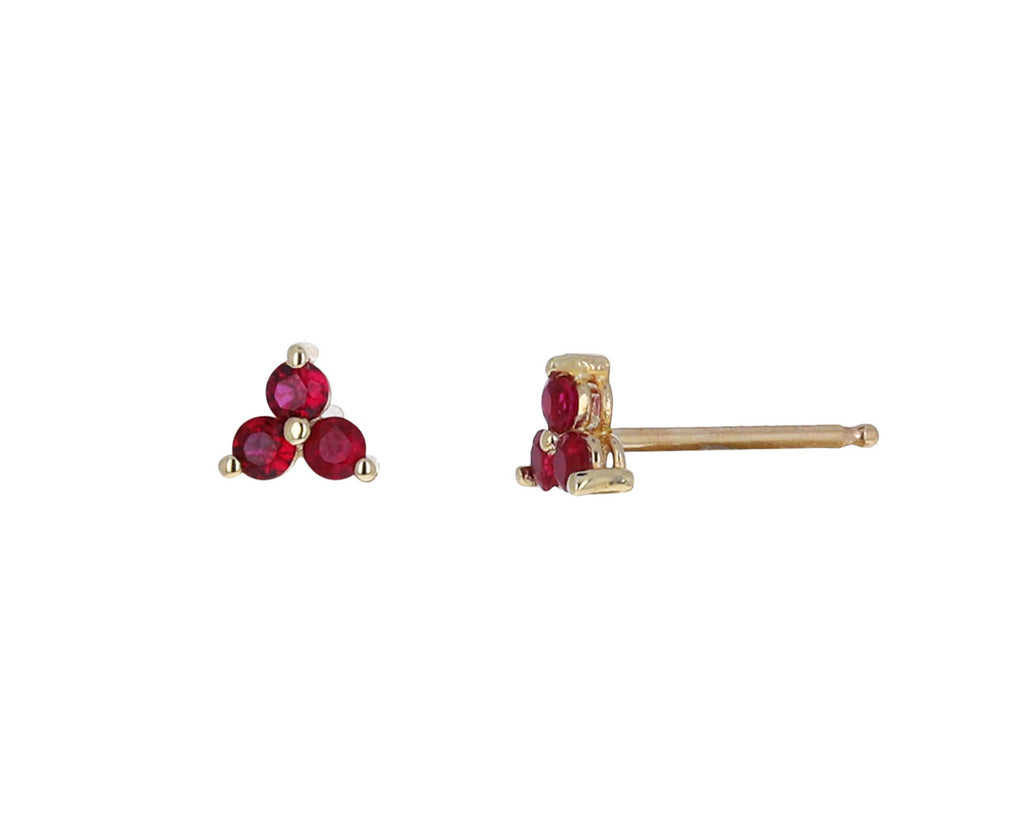 Ruby Cluster Stud Earrings