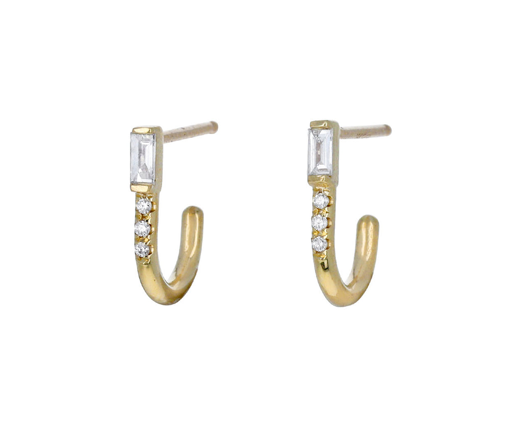 Baguette Diamond Equilibrium Hook Earrings