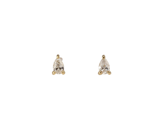 Tiny Pear Cut Diamond Earrings